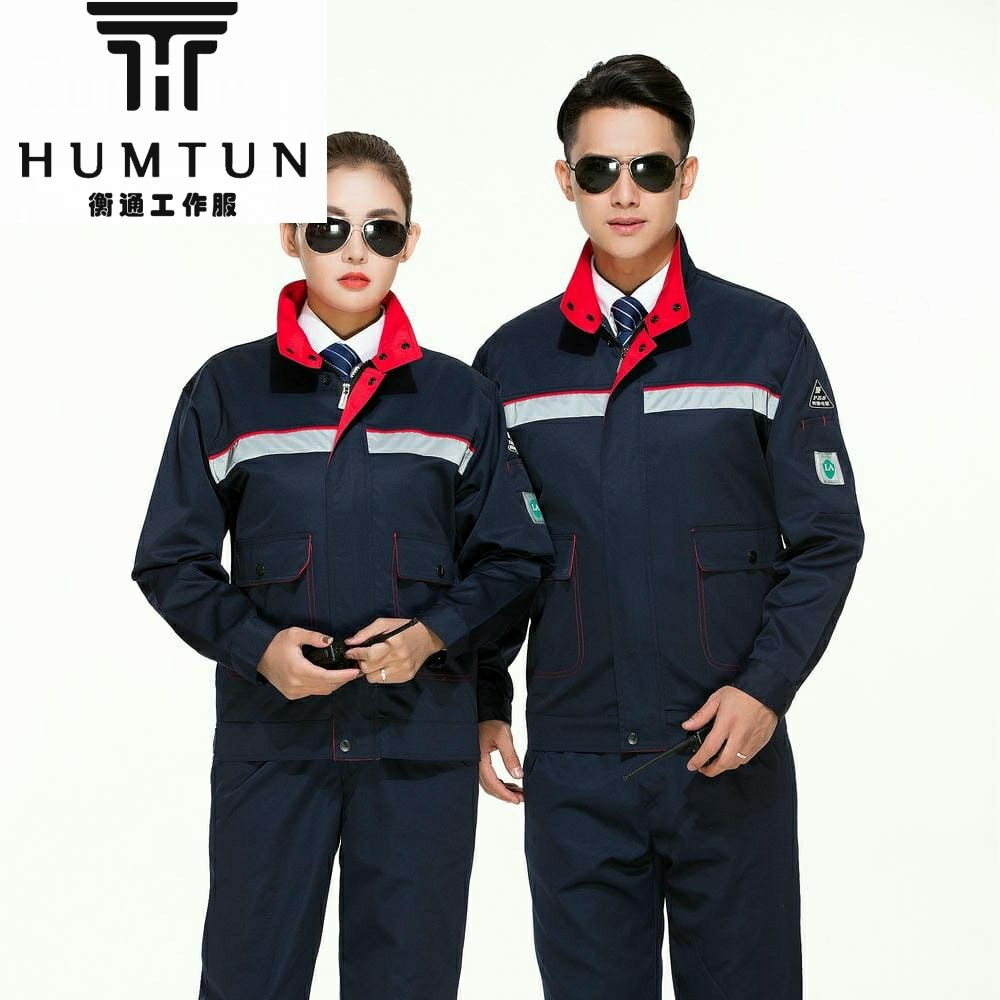 防靜電 全線卡(網(wǎng)格) 春秋長袖工裝 工裝定制