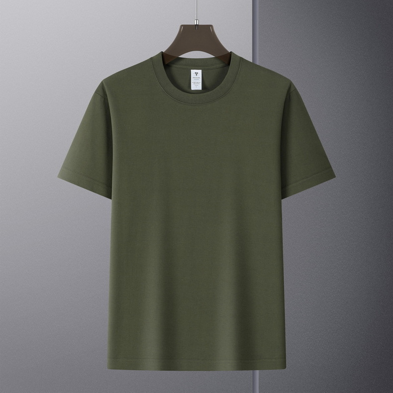 230克全棉微落肩純色短袖T恤